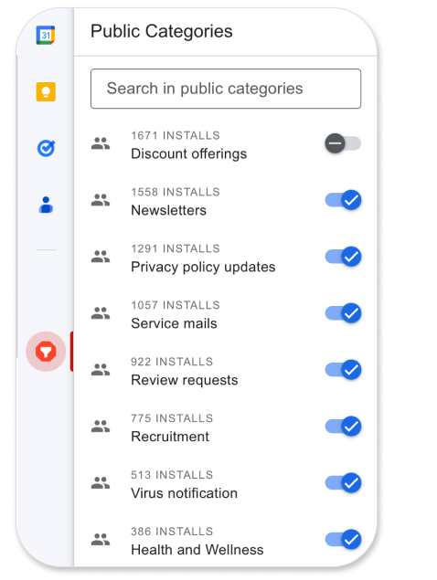 Label entire categories of email